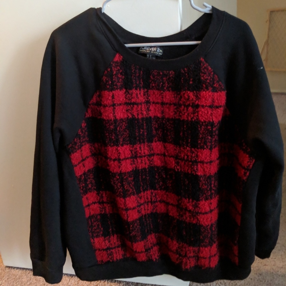 Forever 21 Plus 3x plaid sweatshirt